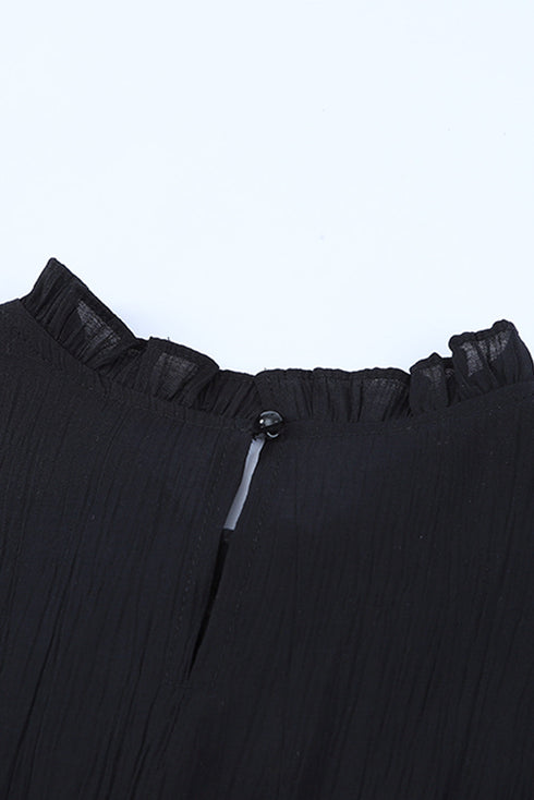 Black Short Sleeve Jogger Jumpsuit With Belt