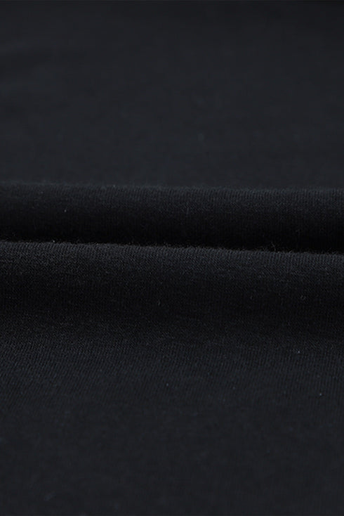 Black Short Sleeve Jogger Jumpsuit With Belt