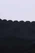 Black Solid Scalloped One-Shoulder Bikini