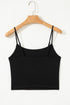 Black Spaghetti Strap Skinny Fit Cropped Tank Top