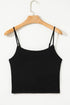 Black Spaghetti Strap Skinny Fit Cropped Tank Top