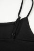 Black Spaghetti Strap Skinny Fit Cropped Tank Top