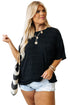 Black Splatter Allover Plus Size Pocketed T-Shirt