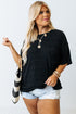 Black Splatter Allover Plus Size Pocketed T-Shirt