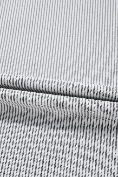 Black Stripe Half Buttoned Sleeveless Wide Leg Jumpsuit