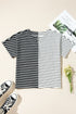 Black Stripe Two Tone Colorblock V Neck T Shirt
