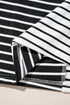 Black Stripe Two Tone Colorblock V Neck T Shirt