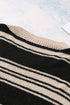 Black Striped Crew Neck Knit Sweater