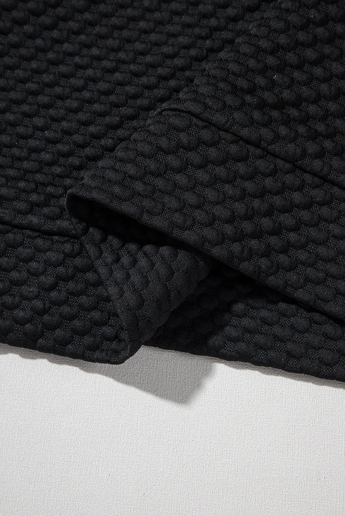 Black Textured Cap Sleeve T-shirt Shift Mini Dress