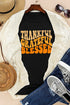 Black Thankful Grateful Blessed Crew Neck Graphic Tee