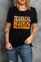 Black Thankful Grateful Blessed Crew Neck Graphic Tee