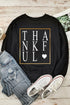 Black Thankful Heart Print Long Sleeve Sweatshirt