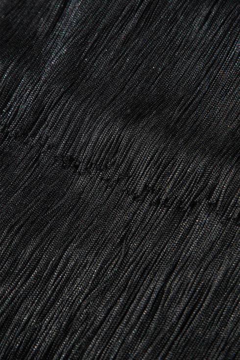 Black Tiered Fringe Trimmed Mini Skirt