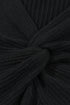 Black Twisted V Neck Ribbed Knit Sweater Dress