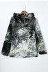 Black V-Neck Tie-Dye Plush Pullover Hoodie
