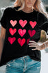 Black Valentine'S Day Heart Graphic Tee