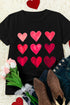 Black Valentine'S Day Heart Graphic Tee