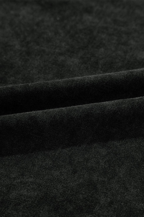 Black Varsity Stripe Half Sleeve Vintage Tee