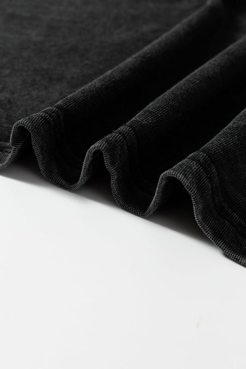 Black Varsity Stripe Half Sleeve Vintage Tee