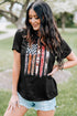 Black Western American Flag Print Short Sleeve Graphic Tee