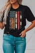 Black Western American Flag Print Short Sleeve Graphic Tee