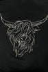 Black Western Bull Head Embroidered Pattern T Shirt