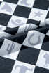 Black Western Fashion Checkerboard Print Side Split T Shirt