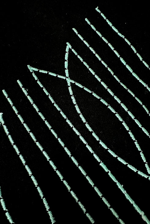 Black Western Fashion Geometric Embroidered T Shirt