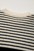 Black white Striped O Neck Sweater Vest