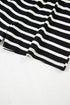 Black White Striped Short Sleeve Top and Shorts Set