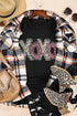 Black Xoxo Leopard Letter Print T Shirt