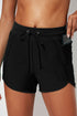 Black Zip Pocket Drawstring Swim Bottom