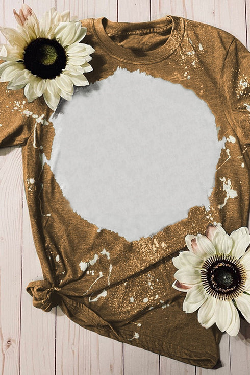 Bleached Blank Crew Neck Short Sleeve Top