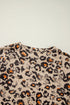 Bleached Effect Animal Print Raglan Pullover Sweatshirt
