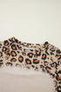 Bleached Effect Animal Print Raglan Pullover Sweatshirt