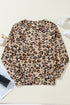 Bleached Effect Animal Print Raglan Pullover Sweatshirt