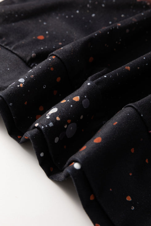 Bleached Effect Graphic Print Crew Neck Long Sleeve Top