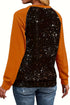 Bleached Effect Graphic Print Crew Neck Long Sleeve Top