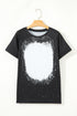 Bleached Splatter Print Short Sleeve Crew Neck T-Shirt