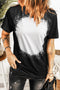Bleached Splatter Print Short Sleeve Crew Neck T-Shirt