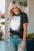Bleached Splatter Print Short Sleeve Crew Neck T-Shirt