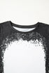 Bleached Splatter Print Short Sleeve Crew Neck T-Shirt
