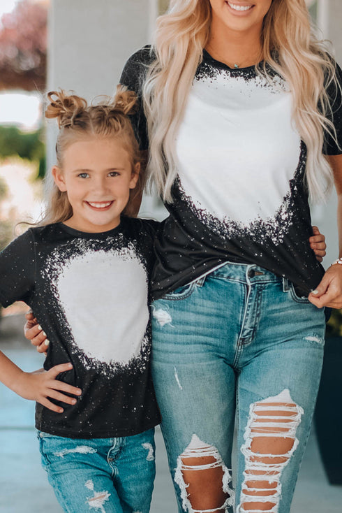 Bleached Splatter Print Short Sleeve Crew Neck T-Shirt