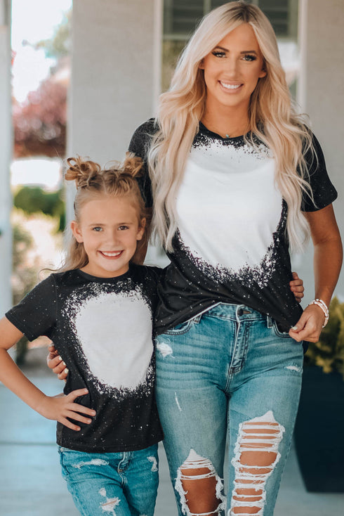 Bleached Splatter Print Short Sleeve Crew Neck T-Shirt