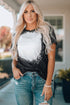 Bleached Splatter Print Short Sleeve Crew Neck T-Shirt