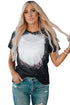 Bleached Splatter Print Short Sleeve Crew Neck T-Shirt