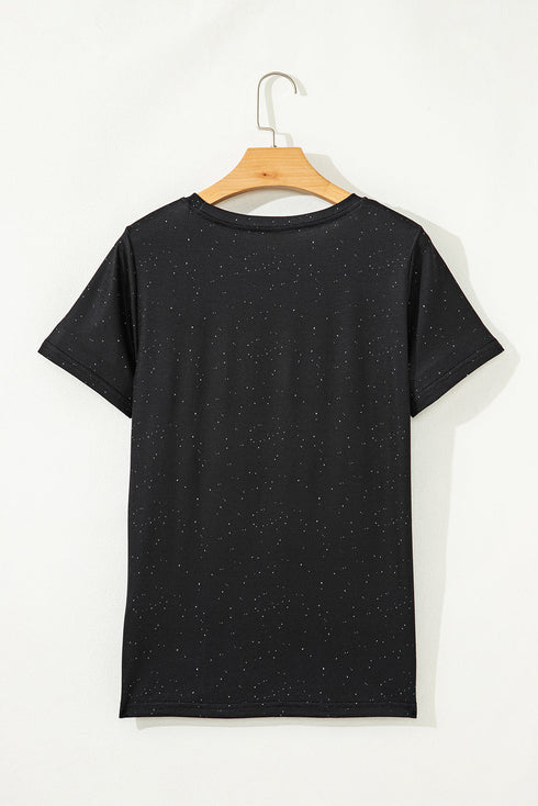 Bleached Splatter Print Short Sleeve Crew Neck T-Shirt
