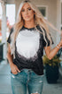 Bleached Splatter Print Short Sleeve Crew Neck T-Shirt