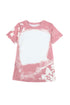 Bleached Wash Abstract Print Short Sleeve T Shirt