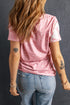 Bleached Wash Abstract Print Short Sleeve T Shirt